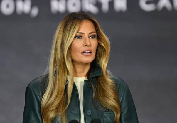 US First Lady Melania Trump visits Ashe County school JEFFERSON, USA - SEPTEMBER 15: US First Lady Melania Trump gives a speech as she visits Ashe County school to promote community resiliency and education technology in the midst of a global AI debate and nearly two years after hurricane Helene in Jefferson NC, United States on September 15, 2026. Peter Zay Anadolu Jefferson United States. Editorial use only. Please get in touch for any other usage.  Copyright: x2026xAnadoluxPeterxZayx