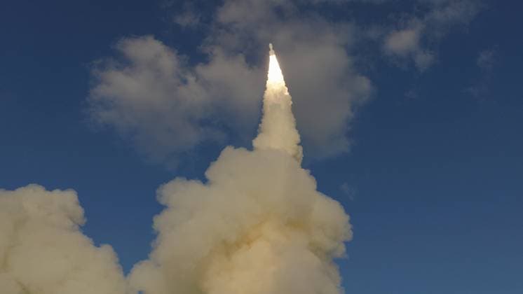 (260916) -- SHANGHAI, Sept. 16, 2026 -- A Gravity-1 Y3 carrier rocket carrying nine satellites blasts off from waters off the coast of Shanghai in east China on Sept. 16, 2026. The launch mission was carried out by the Taiyuan Satellite Launch Center. The satellites, a new group of Qianfan Constellation satellites and an EUHT technology test satellite, lifted off at 6 a.m. (Beijing Time) atop a Gravity-1 Y3 carrier rocket. The mission was declared a complete success. (OrienSpace Handout via Xinhua) (EyesOnSci) CHINA-SHANGHAI-SATELLITES-LAUNCH (CN) ZhangxXiaoyu 