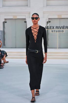 September 15, 2026, Madrid, Spain: A model parades with Alex Riviere design during Mercedes Benz Fashion Week Madrid Cibeles Palace in Madrid, 15 February of 2026 Spain Madrid Spain - ZUMAs197 20260915_aaa_s197_362 Copyright: xAtilanoxGarciax