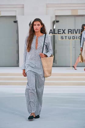 September 15, 2026, Madrid, Spain: A model parades with Alex Riviere design during Mercedes Benz Fashion Week Madrid Cibeles Palace in Madrid, 15 February of 2026 Spain Madrid Spain - ZUMAs197 20260915_aaa_s197_388 Copyright: xAtilanoxGarciax