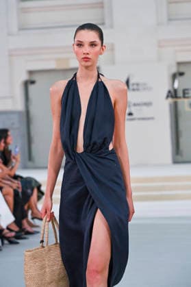 September 15, 2026, Madrid, Spain: A model parades with Alex Riviere design during Mercedes Benz Fashion Week Madrid Cibeles Palace in Madrid, 15 February of 2026 Spain Madrid Spain - ZUMAs197 20260915_aaa_s197_394 Copyright: xAtilanoxGarciax