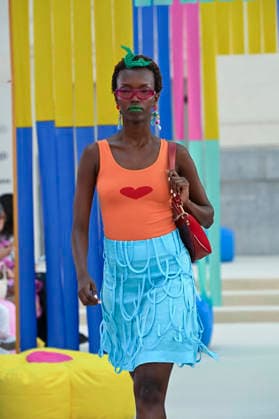 September 15, 2026, Madrid, Spain: A model parades with Agatha Ruiz de la Prada design during Mercedes Benz Fashion Week Madrid Cibeles Palace in Madrid, 15 February of 2026 Spain Madrid Spain - ZUMAs197 20260915_aaa_s197_421 Copyright: xAtilanoxGarciax