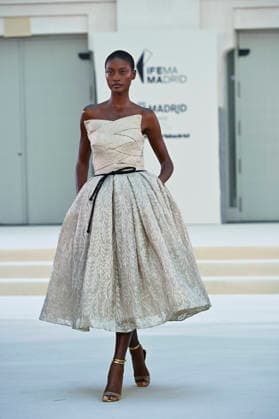 September 15, 2026, Madrid, Spain: A model parades with Hannibal Laguna design during Mercedes Benz Fashion Week Madrid Cibeles Palace in Madrid, 15 February of 2026 Spain Madrid Spain - ZUMAs197 20260915_aaa_s197_561 Copyright: xAtilanoxGarciax