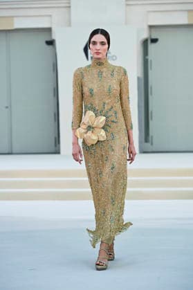 September 15, 2026, Madrid, Spain: A model parades with Hannibal Laguna design during Mercedes Benz Fashion Week Madrid Cibeles Palace in Madrid, 15 February of 2026 Spain Madrid Spain - ZUMAs197 20260915_aaa_s197_616 Copyright: xAtilanoxGarciax