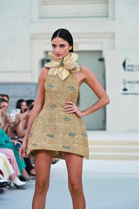September 15, 2026, Madrid, Spain: A model parades with Hannibal Laguna design during Mercedes Benz Fashion Week Madrid Cibeles Palace in Madrid, 15 February of 2026 Spain Madrid Spain - ZUMAs197 20260915_aaa_s197_631 Copyright: xAtilanoxGarciax