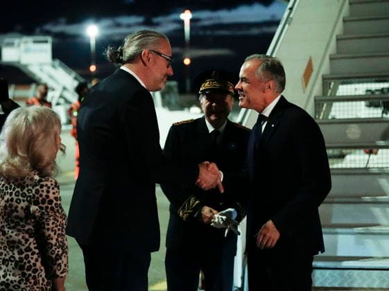 September 16, 2026, Strasbourg, France: Prime Minister Mark Carney is greeted by Martin Hojsik, European Parliament Vice President, as he arrives in Strasbourg, France, on Wednesday, Sept. 16, 2026. Carney will attend the European Parliament and the State of the European Union (EU) address by European Commission President Ursula von der Leyen. Strasbourg France  - ZUMAc35_ 20260916_zaf_c35_004 Copyright: xJustinxTangx