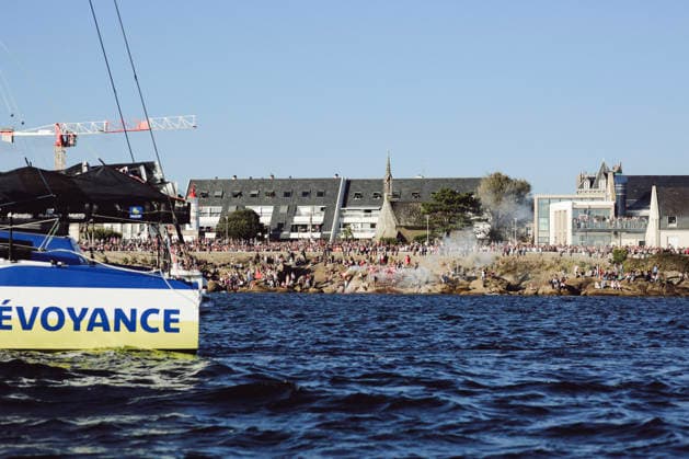 Public Tribute To Charlie Dalin - Concarneau Patrouille de France at the Public tribute to celebrate the memory of skipper Charlie Dalin, winner of 2024-2025 Vendee Globe who passed away on June 2026, succumbing to cancer. Spectacular gathering on the water in the bay of Concarneau in front of the Corniche, of dozens of boats from all disciplines: giant Ultim trimarans, IMOCA class, Figaro, Class 40, Mini 6.50, wingfoils, recreational boats, local fishermen, SNSM (French Sea Rescue Society), a French Navy vessel, and the Abeille Bretagne. September 15, 2026 in Concarneau, France. Photo by Marie-Paola Bertrand-Hillion ABACAPRESS.COM Concarneau Finistere France Copyright: xBertrand-HillionxMarie-Paola ABACAx