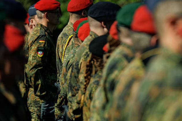 September 15, 2026, Düsseldorf: Side shots from a command handover at the North Rhine-Westphalia State Command; Schützenschnur Düsseldorf; North Rhine-Westphalia State Command, Wilhelm Raabe Street, North Rhine-Westphalia, Germany