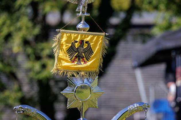 September 15, 2026, Düsseldorf: Side shots taken during a command handover at the North Rhine-Westphalia State Command in Düsseldorf. North Rhine-Westphalia State Command, Wilhelm Raabe Street, North Rhine-Westphalia, Germany