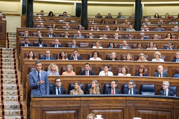The Government Once Again Faces Questions from Congress on the Crisis in Ceuta Prime Minister Pedro Sánchez speaks during a question-and-answer session with the government in the Congress of Deputies on September 16, 2026, in Madrid, Spain. The migration crisis that Ceuta has been experiencing since last July is once again the focus of the opposition’s questions to the government during the question period, with inquiries such as what plans exist for the autonomous city and whether the government believes that Spain’s international image has been tarnished by the irregular entry of migrants. September 16 SEPTEMBER 2026 Jesús Hellí Madrid, Spain  Copyright: xJesusxHellinx 7778228