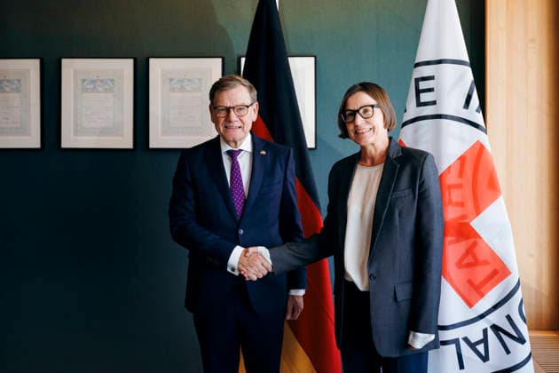 Johann Wadephul, CDU, Federal Foreign Minister, photographed during a visit by Mirjana Spoljaric Egger, President of the International Committee of the Red Cross, in Geneva, September 15, 2026. Photographed on behalf of the Federal Foreign Office (AA) in Geneva, Switzerland. Copyright: xFelixxZahnx