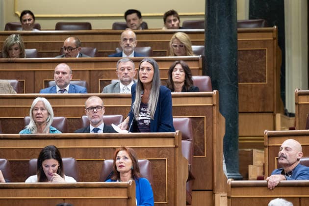 The Government Once Again Faces Questions from Congress Regarding the Crisis in Ceuta Miriam Nogueras, the spokesperson for Junts in Congress, speaks during a question-and-answer session with the Government in the Congress of Deputies on September 16, 2026, in Madrid, Spain. The migration crisis that Ceuta has been experiencing since last July is once again the focus of the opposition’s questions to the government during the question period, with inquiries such as what plans exist for the autonomous city and whether the government believes that Spain’s image abroad has been tarnished by the irregular entry of migrants. September 16 SEPTEMBER 2026 Jesús Hellí Madrid Madrid, Spain  Copyright: xJesusxHellinx 7778333