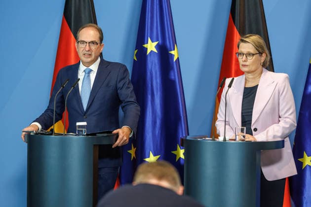 Press Conference with Stefanie Hubig and Alexander Dobrindt Press Conference with Stefanie Hubig (SPD), Federal Minister of Justice and Consumer Protection, and Alexander Dobrindt (CSU), Federal Minister of the Interior, on the 10-point plan for better protection against Islamist terrorism on September 16, 2026, in Berlin, Berlin, Berlin, Germany, Federal Chancellery