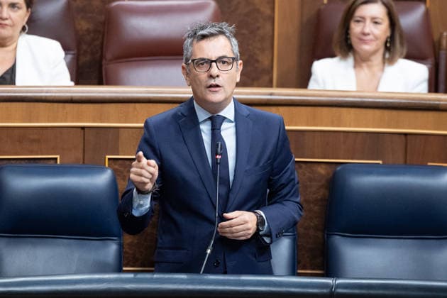 The Government Once Again Faces Questions from Congress Regarding the Crisis in Ceuta Félix Bolanos, Minister of the Presidency, Justice, and Relations with Parliament, speaks during a question-and-answer session with the Government in the Congress of Deputies on September 16, 2026, in Madrid, Spain. The migration crisis that Ceuta has been experiencing since last July is once again the focus of the opposition’s questions to the government during the question period, with inquiries such as what plans exist for the autonomous city and whether the government believes that Spain’s international image has been tarnished by the irregular entry of migrants. 16 SEPTEMBER 2026 Jesús Hellí Madrid Madrid, Spain  Copyright: xJesusxHellinx 7778541