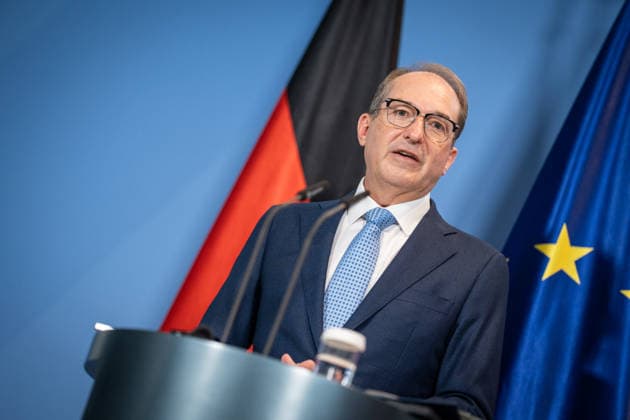 Federal Minister of the Interior Alexander Dobrindt (CSU) during a press conference at the Federal Chancellery: 10-Point Plan for Better Protection Against Islamist Terrorism, Press Conference at the Federal Chancellery, Berlin, Germany, Federal Chancellery