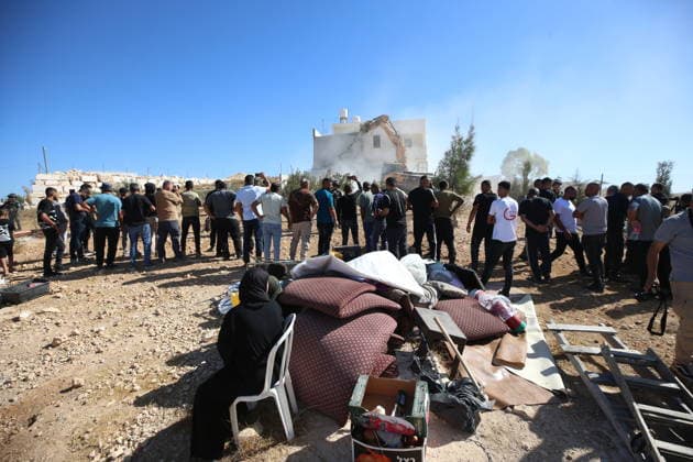 Israeli army demolishes two-story Palestinian house in West Bank HEBRON, WEST BANK, PALESTINE - SEPTEMBER 16: Israeli forces demolish of a two-story Palestinian house in the Hillet al-Hams area of Yatta town in Hebron, West Bank, Palestine on September 16, 2026. Wisam Hashlamoun Anadolu Hebron West Bank. Editorial use only. Please get in touch for any other usage.  Copyright: x2026xAnadoluxWisamxHashlamounx