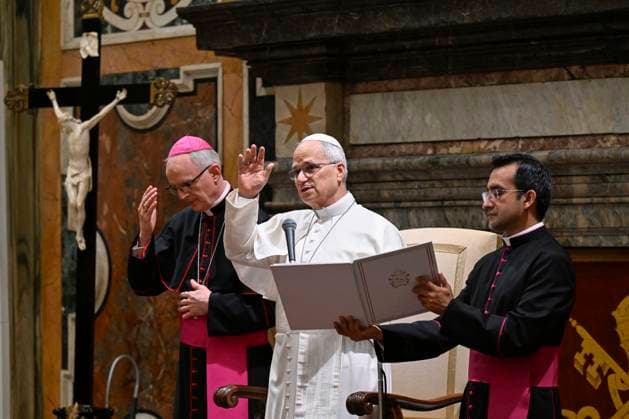 PRIVATE AUDIENCE_PAPA_2026 Italy,Rome, Vatican, 2026 9 16 Pope Leo XIV receives in a private audience participants in the academic conference organized by the Congregation for the Causes of Saints at the Vatican . EDITORIAL USE ONLY - NO BOOKS Copyright: xVATICANxMEDIA xCatholicxPressxPhotox