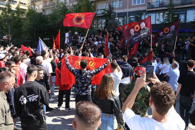 Kosovo s ex-President Thaci sentenced to 25 years for war crimes PRISTINA, KOSOVO - SEPTEMBER 16: People who filled the squares in Kosovo s capital Pristina watch the verdict hearing in the trial of Kosovo Liberation Army (KLA) commanders Thaci, Krasniqi, Veseli, and Selimi on September 16, 2026. Former Kosovo President Hashim Thaci, who has been standing trial in custody in The Hague, Netherlands, was found guilty of war crimes and sentenced to 25 years in prison. Erkin Keci Anadolu Pristina Kosovo. Editorial use only. Please get in touch for any other usage.  Copyright: x2026xAnadoluxErkinxKecix