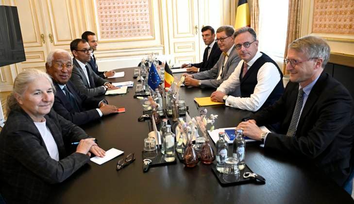 PM Bart De Wever meets Antonio Costa (President of the European Council) BRUSSELS, BELGIUM - SEPTEMBER 16 : PM Bart De Wever meets Antonio Costa (President of the European Council) on September 16, 2026 in Brussels, Belgium, 16 09 2026 Brussels Belgium  Copyright: xDidierxLebrunx