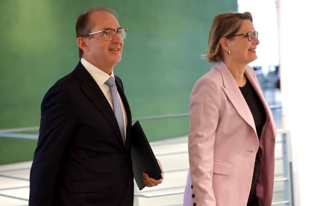 Alexander Dobrindt, Federal Minister of the Interior and for Homeland Affairs, CSU; Stefanie Hubig, Federal Minister of Justice, SPD; Press Conference on the 10-Point Plan for Better Protection Against Islamist Terrorism, Berlin, September 16, 2026