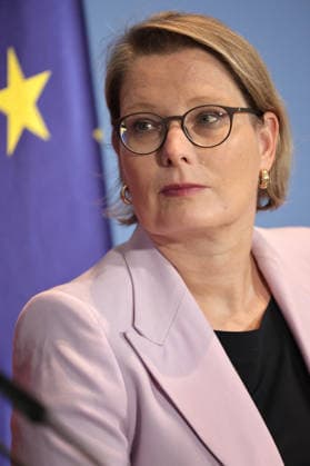 Stefanie Hubig, Federal Minister of Justice, SPD, Press Conference on the 10-Point Plan for Better Protection Against Islamist Terrorism, Berlin, September 16, 2026