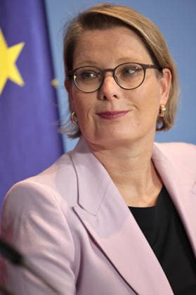 Stefanie Hubig, Federal Minister of Justice, SPD, Press Conference on the 10-Point Plan for Better Protection Against Islamist Terrorism, Berlin, September 16, 2026