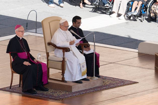 Pope Leo XIV Attends Weekly General Audience - Vatican City Pope Leo XIV attends the weekly general audience at St Peter s Square in Vatican City on September 16, 2026. Photo by Andrea Bracaglia ABACAPRESS.COM Vatican City Vatican City  Copyright: xBracagliaxAndrea ABACAx