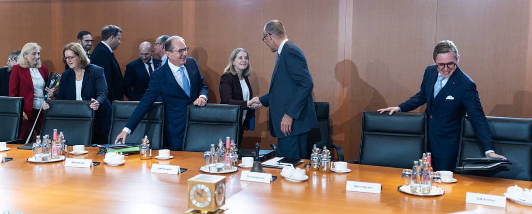 Berlin, Cabinet Meeting Berlin, Cabinet Meeting, Federal Government, Federal Chancellor, Friedrich Merz, Alexander Dobrindt, Federal Minister of the Interior, Verena Hubertz, Federal Minister of Housing and Construction, Philipp Amthor Berlin Berlin GER