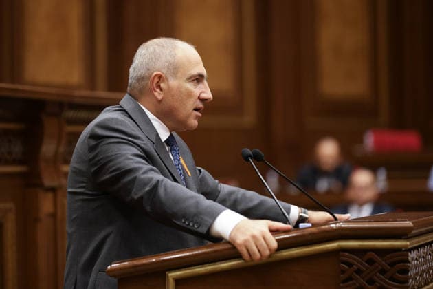 ARMENIA, YEREVAN - SEPTEMBER 16, 2026: Armenia s Prime Minister Nikol Pashinyan addresses the Armenian Parliament during the second session of its 9th convocation. Alexander Patrin TASS  97822396