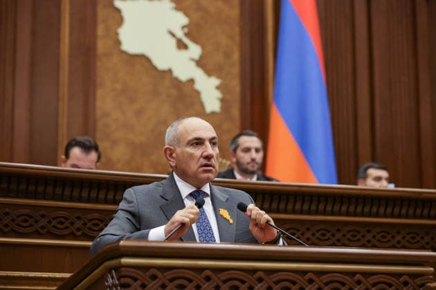 ARMENIA, YEREVAN - SEPTEMBER 16, 2026: Armenia s Prime Minister Nikol Pashinyan speaks during the second session of the Armenian National Assembly of the 9th convocation Yerevan Armenia  - ZUMAt113 20260916_zaa_t113_485 Copyright: xAlexanderxPatrinx