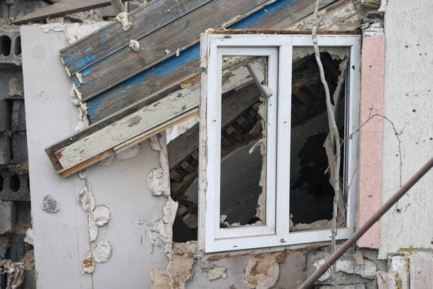RUSSIA, DONETSK PEOPLE S REPUBLIC - SEPTEMBER 16, 2026: A view of a house destroyed by a drone strike in Zolotorevka. Dmitry Yagodkin TASS  97818262