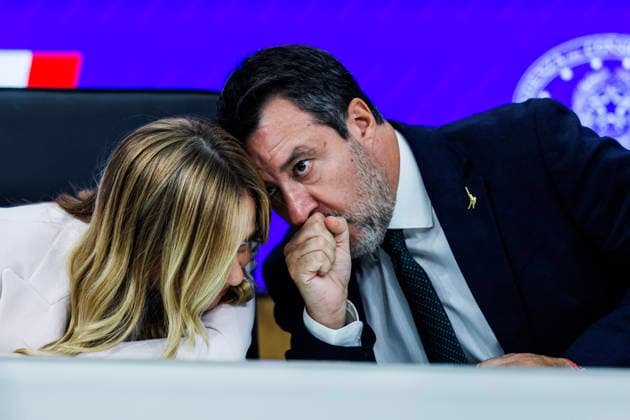 September 16, 2026, Rome, Italia, Italy: Prime Minister Giorgia Meloni and Minister of Infrastructure and Transport Matteo Salvini during the press conference following the Council of Ministers meeting on the abolition of the car tax, Rome, 16 09 2026 Rome Italy  - ZUMAa289 20260916_zia_a289_040 Copyright: xFrancescoxFotiax xAgfx