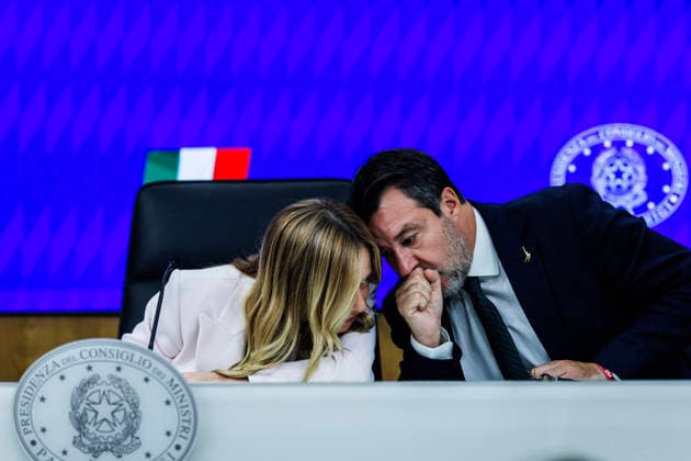 September 16, 2026, Rome, Italia, Italy: Prime Minister Giorgia Meloni and Minister of Infrastructure and Transport Matteo Salvini during the press conference following the Council of Ministers meeting on the abolition of the car tax, Rome, 16 09 2026 Rome Italy  - ZUMAa289 20260916_zia_a289_042 Copyright: xFrancescoxFotiax xAgfx