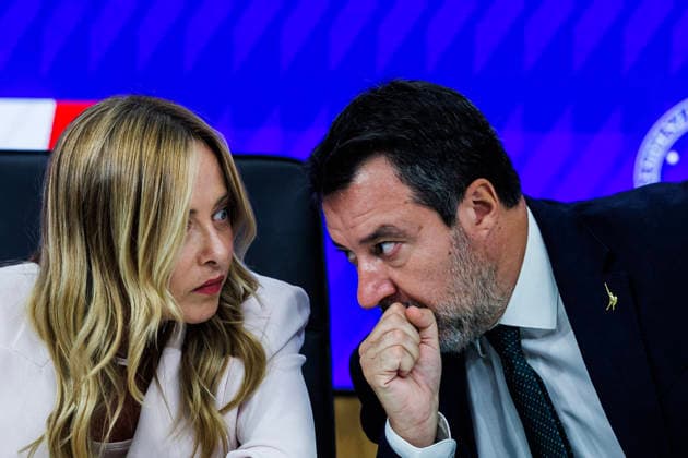 September 16, 2026, Rome, Italia, Italy: Prime Minister Giorgia Meloni and Minister of Infrastructure and Transport Matteo Salvini during the press conference following the Council of Ministers meeting on the abolition of the car tax, Rome, 16 09 2026 Rome Italy  - ZUMAa289 20260916_zia_a289_043 Copyright: xFrancescoxFotiax xAgfx