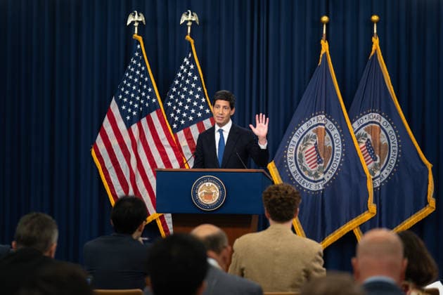 Fed Chair Warsh holds press conference on interest rates WASHINGTON, D.C., UNITED STATES - SEPTEMBER 16: Federal Reserve Chair Kevin Warsh speaks during a news conference following Federal Open Market Committee meetings at Federal Reserve Headquarters in Washington, D.C., on September 16, 2026. The Federal Reserve raised interest rates by a quarter of a percentage point in the first increase since 2023. Mehmet Eser Anadolu Washington United States. Editorial use only. Please get in touch for any other usage.  Copyright: x2026xAnadoluxMehmetxEserx
