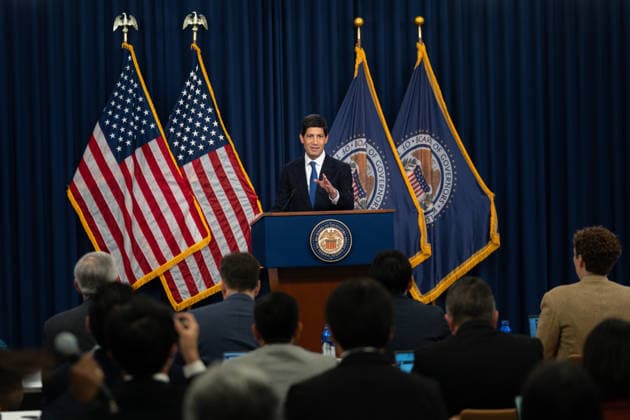 Fed Chair Warsh holds press conference on interest rates WASHINGTON, D.C., UNITED STATES - SEPTEMBER 16: Federal Reserve Chair Kevin Warsh speaks during a news conference following Federal Open Market Committee meetings at Federal Reserve Headquarters in Washington, D.C., on September 16, 2026. The Federal Reserve raised interest rates by a quarter of a percentage point in the first increase since 2023. Mehmet Eser Anadolu Washington United States. Editorial use only. Please get in touch for any other usage.  Copyright: x2026xAnadoluxMehmetxEserx