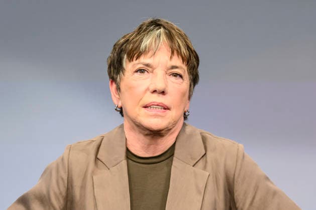 Pictured from left: Margot Käßmann, theologian, GER, Berlin, studio, guest on Maischberger, political talk show, TV, program, with host Sandra Maischberger, Das Erste, from Adlershof, Am Studio 20, September 16, 2026, Copyright: HMBxMedia UwexKoch