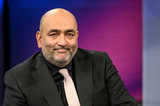 Pictured, from left: Omid Nouripour, Alliance 90 The Greens, Vice President of the Bundestag, GER, Berlin, studio, guest on Maischberger, political talk show, TV, program, with host Sandra Maischberger, Das Erste, from Studio 20 in Adlershof, September 16, 2026, Copyright: HMBxMedia UwexKoch