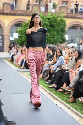 September 16, 2026, Madrid, Spain: A model parades with Baro Lucas design during the Mercedes Benz Fashion Week Madrid at Cibeles Palace in Madrid. Madrid Spain  - ZUMAs197 20260916_aaa_s197_205 Copyright: xAtilanoxGarciax