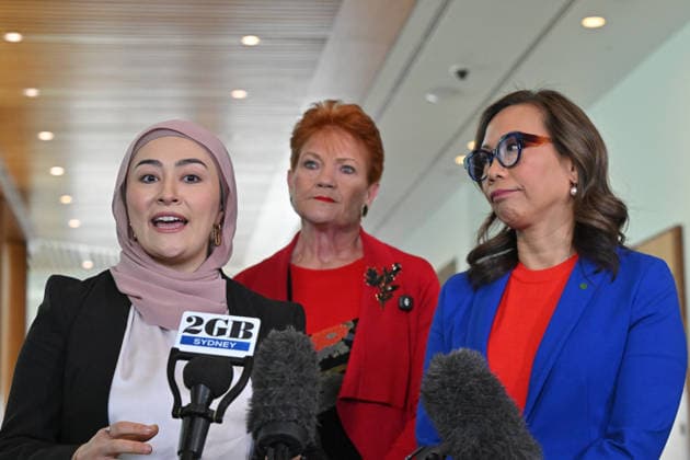 PAULINE HANSON PRESSER, Independent Senator Fatima Payman, One Nation Leader Pauline Hanson and Independent member for Fowler Dai Le at a press conference at Parliament House in Canberra, Thursday, September 17, 2026. ( NO ARCHIVING CANBERRA AUSTRALIAN CAPITAL TERRITORY Australia  Copyright: xMICKxTSIKASx 20260917158708938512