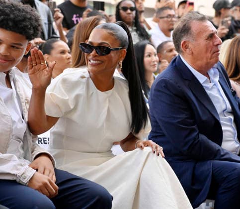 Actress Nia Long reacts to comments during an unveiling ceremony honoring her with the 2,857th star on the Hollywood Walk of Fame in Los Angeles on Wednesday, September 16, 2026.  LAP2026091633 JIMxRUYMEN