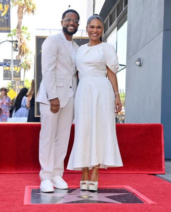 Actress Nia Long is joined by actor Larenz Tate during an unveiling ceremony honoring her with the 2,857th star on the Hollywood Walk of Fame in Los Angeles on Wednesday, September 16, 2026.  LAP2026091642 JIMxRUYMEN