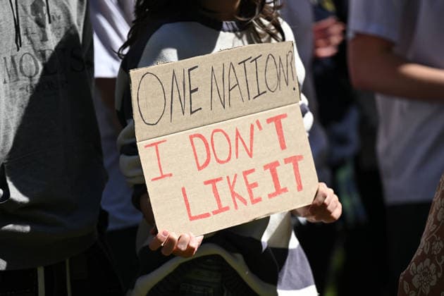 STUDENTS PROTEST HANSON, NSW school students gather for a Students Say No To Hanson nationwide rally at Sydney Town Hall in Sydney, Thursday, September 17, 2026. ( NO ARCHIVING SYDNEY NEW SOUTH WALES Australia  Copyright: xDEANxLEWINSx 20260917167144436703