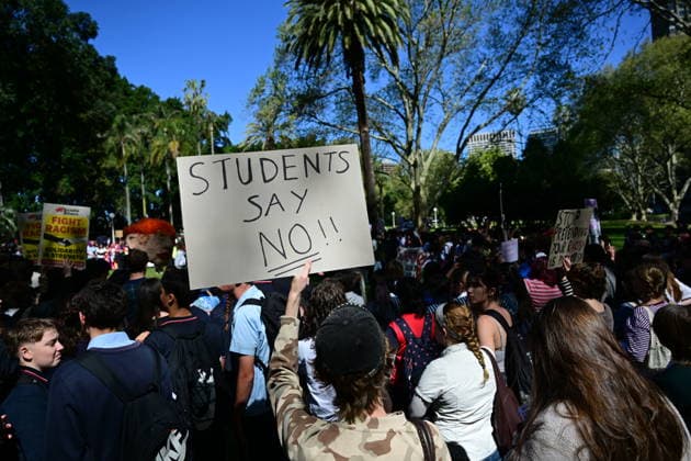 STUDENTS PROTEST HANSON, NSW school students gather for a Students Say No To Hanson nationwide rally at Sydney Town Hall in Sydney, Thursday, September 17, 2026. ( NO ARCHIVING SYDNEY NEW SOUTH WALES Australia  Copyright: xDEANxLEWINSx 20260917184898616776