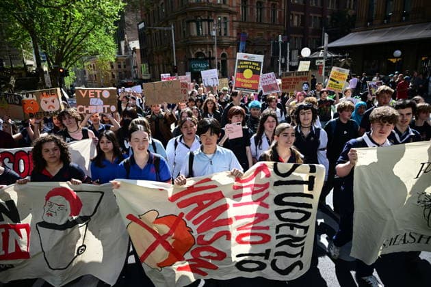 STUDENTS PROTEST HANSON, NSW school students gather for a Students Say No To Hanson nationwide rally at Sydney Town Hall in Sydney, Thursday, September 17, 2026. ( NO ARCHIVING SYDNEY NEW SOUTH WALES Australia  Copyright: xDEANxLEWINSx 20260917168326940555