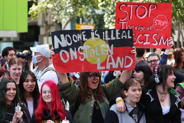 STUDENTS PROTEST HANSON, Scenes during a Students Say No To Hanson nationwide rally, Brisbane, Thursday, September 17, 2026. ( NO ARCHIVING BRISBANE QUEENSLAND Australia  Copyright: xJASONxO BRIENx 20260917139302126803