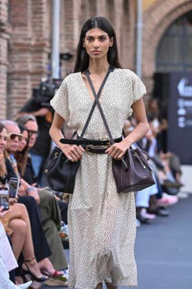 September 16, 2026, Madrid, Spain: A model parades with MoisÃ s Nieto design during Mercedes Benz Fashion Week Madrid Cibeles Palace. Madrid Spain  - ZUMAs197 20260916_aaa_s197_474 Copyright: xAtilanoxGarciax