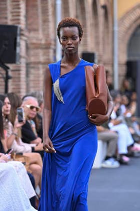 September 16, 2026, Madrid, Spain: A model parades with MoisÃ s Nieto design during Mercedes Benz Fashion Week Madrid Cibeles Palace. Madrid Spain  - ZUMAs197 20260916_aaa_s197_516 Copyright: xAtilanoxGarciax