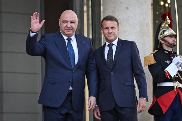 Emmanuel Macron welcomes Joseph Aoun at the Elysee FA French President Emmanuel Macron welcomes President of the Lebanese Republic Joseph Aoun at the Elysee Palace in Paris on September 17, 2026. Photo by Firas Abdullah ABACAPRESS.COM Paris Ile-de-France France  Copyright: xAbdullahxFiras ABACAx