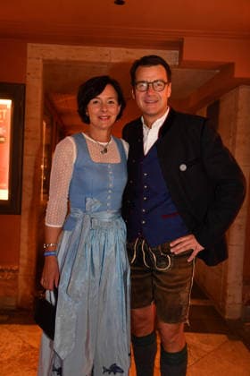 Dr. Jörg Lehmann and his wife attend the premiere of Oktoberfest: A Musical—Beinah wahr¦ An Almost True Story, a comedy at the Bayerischer Hof in Munich on September 16, 2026